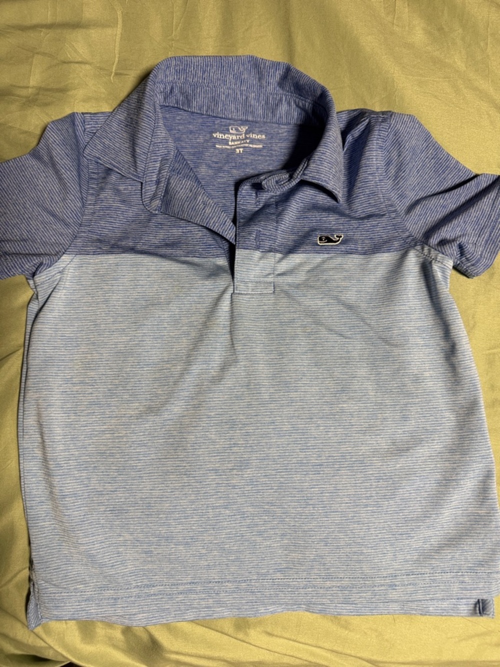 Vineyard Vines Two-Tone Light Blue Striped Boys' Polo